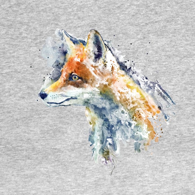 Watercolor Portrait - Cute Fox Profile by Marian Voicu